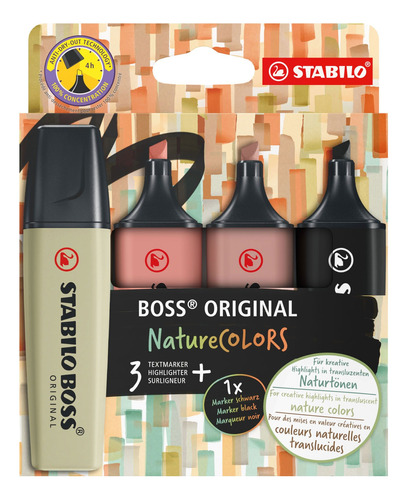 Marcador Stabilo Boss® Original Nature Colors Estuche X 4