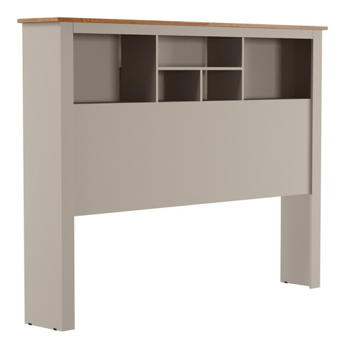 Cabeceira Cama Casal 140cm Havana Tamanho Padrão Maciça Cor Off White Com Amêndoa Marrom Claro