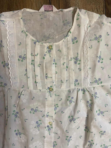 Camisón De Señora Con Botones Y Bolsillo