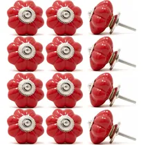Comprar Tiradores Manijas Para Muebles Cajones Puertas Pack X12 Color Rojo Lisa