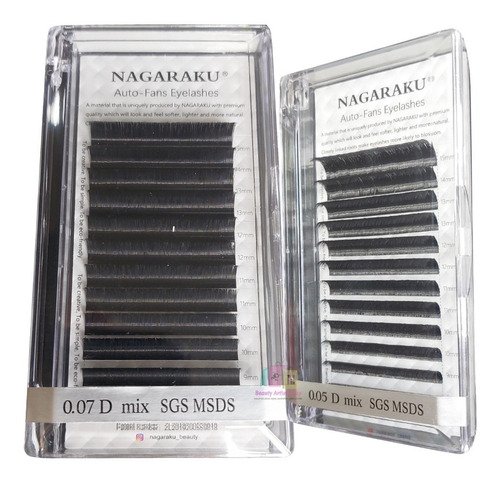 Pestañas Nagaraku Auto Fan, Mixtas 7-15mm, Curvatura D