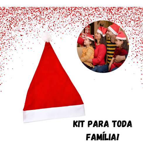 Kit 12 Gorro Touca Do Papai Noel Natal Enfeite