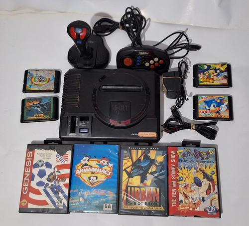 Sega Genesis . 16 Bit. Años 90 . 5 Juegos , 1 Joystick Etc Negro (Usado)