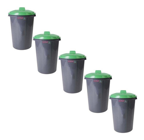 Canasto Recolector Para Agua, Mxrxy-005, 5 Pzs, 50lts, Polie Color Verde
