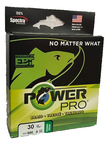 Línea Pesca Power Pro 30 libras 28 mm 500 jardas verde musgo cor verde