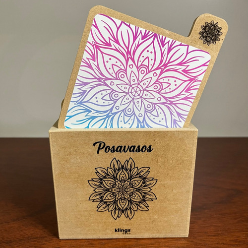 Imagen 2 de 3 de Posavasos De Diseño 6 Unidades Y Caja Varios Modelos
