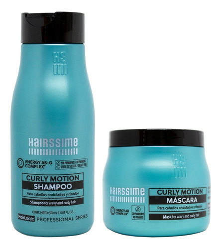 Hairssime Curly Motion Kit Shampoo + Máscara Rulos Chico 6c