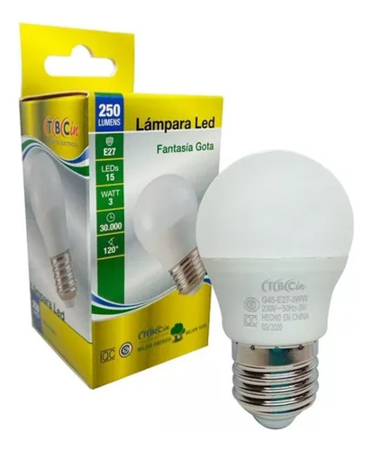 Lampara Led Fantasia Gota 3w E27 Luz Dia Tbcin