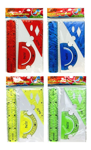 Imagen 2 de 7 de Set Geométrico Flexible De 20 Cm Twist Colores Pack X4