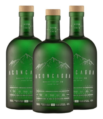 Gin Aconcagua Edicion Especial Lima & Lemongrass 750 Ml X3 U