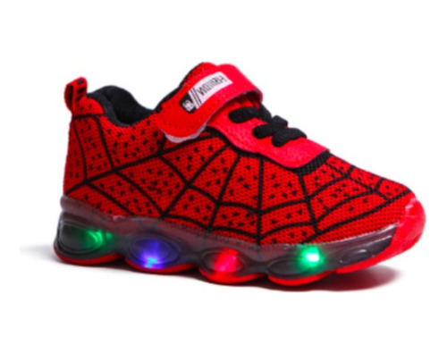 Tenis Meninos Zapatos Niños Casero-aranha Led Confortável