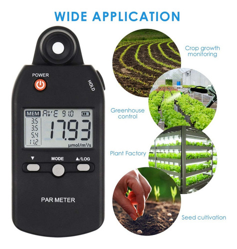 Medidor De Iluminación Ppfd Con Sensor Cuántico De Espectro
