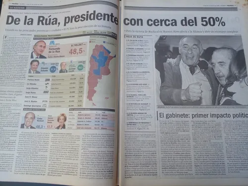 Clarín 25/10/1999 Triunfo De La Rúa Presidente Chacho E (Usado)