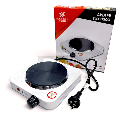 Anafe Eléctrico Exxtra Tech 1000w 220-240v 50/60hz Negro