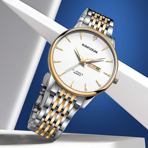 Relojes Impermeables Luminosos Kimsdun Business Color Del Fondo Silver Golden White