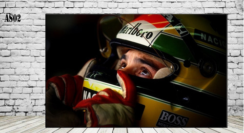 Cuadros Ayrton Senna Formula 1 Autos Lienzo 72x45 Cm Flex A2