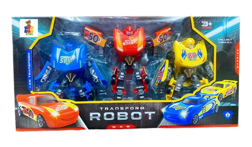 Transformer Robot Figuras Coches Carreras Juguete 3 En 1