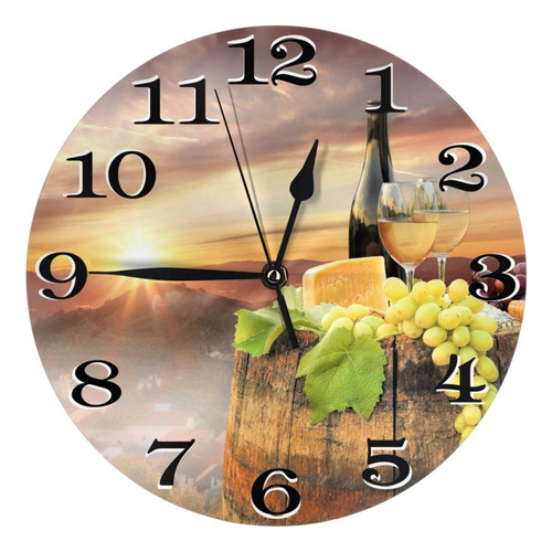 Abucaky - Reloj De Pared De Vino Blanco Con Barril, Funciona