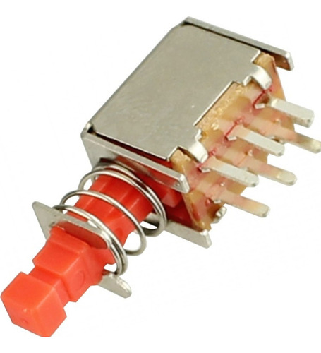 Kit 10 Chave Tecla Ps-22f05 Com Trava 6 Terminais Vermelha