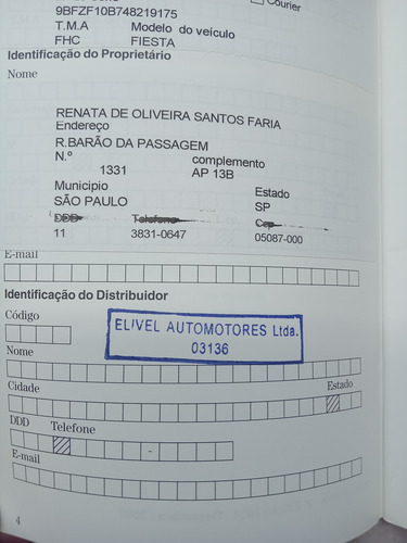 Ford Fiesta 2004 Manual Do Proprietário 1.0 Supercharger 1.6 (Usado)
