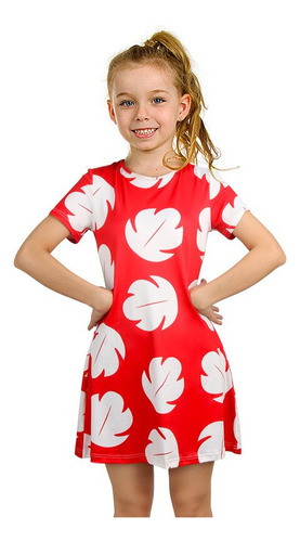 Vestido Largo Lilo Rojo Con Estampado De Hojas Para Mujer