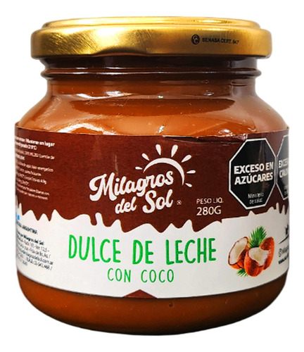 Dulce De Leche Con Coco 280 Gr Milagros Del Sol