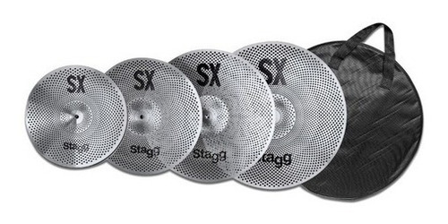 Imagem 3 de 3 de Pratos Bateria Silenciosos Kit 14' 16' 18' 20' Stagg C/ Bag