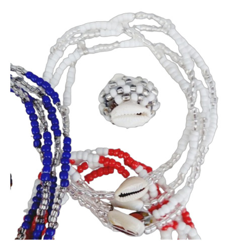 Elegua Shango Yemaya Oshun Obatala 5 Collares Cauri Macutos