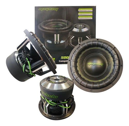 Subwoofer Magnum Apl122 2500 Wrms Dual 2 Ohms Maxima Calidad Color Negr/verde