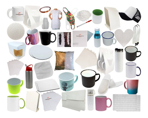 Imagen 1 de 10 de Kit Combo Sublimación Varios Artículos Taza Gorra Muestrario