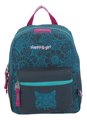 Mochila Chico Gris Chenson Happy Girl Primaria Cherly Para Niña