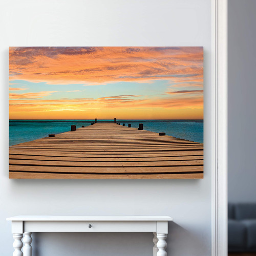 Decoración Moderna En Lienzo Atardecer En Aruba 30 X 45 Cm