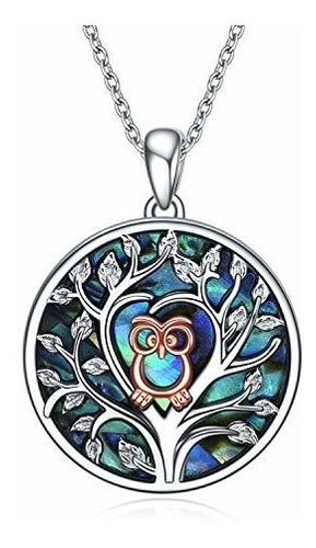 Collar - Owl Tree Of Life Pendant Necklaces 925 Sterling Sil