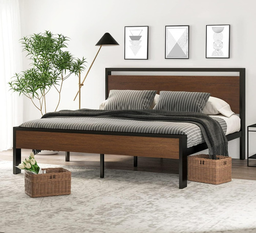 Sha Cerlin Base De Cama De Plataforma De Metal Tamaño King D