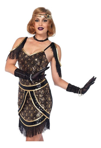 Disfraz De Dama Gatsby Speakeasy Halloween 1920's Fiesta Tematica