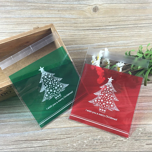 ¡ 200 Bolsas De Celofán Navideñas Con Diseño De Árbol De
