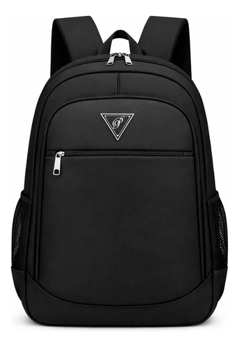 Mochila Masculina Bolsa Impermeável Faculdade Alça Reforçada Preto Liso