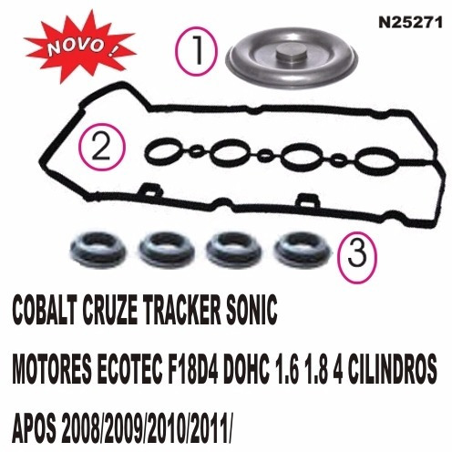 Junta Tampa Valvulas E Menbrana Da Tampa Gm Cruze 1.8 16v
