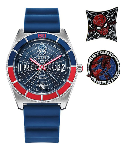 Citizen Men's Eco-drive Marvel Spider Man Watch And Pin Gift