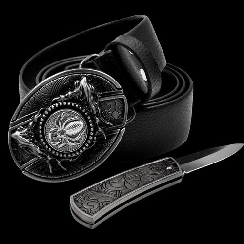 Cinturón Navaja De Bolsillo Para Hombre Personalizada Color Arañas Talla 100-135cm