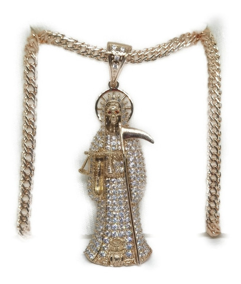 seriamente Embajador tipo Dije Santa Muerte 8.5 Cm Cristales Y Oro Lam. Cadena De Lujo | Meses sin intereses seriamente Embajador tipo Dije Santa Muerte 8.5 Cm Cristales Y Oro Lam. Cadena De Lujo | Meses sin intereses