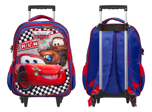 Mochila Infantil Rodinha Carros Relampago Mcqueen 3d Led