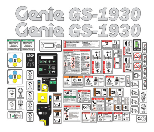 Calcomanias Plataforma Tijera Genie Gs1930