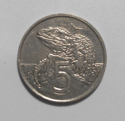 Nueva Zelanda 5 Cents 1997 - Km#60 - Lagarto Tuatara