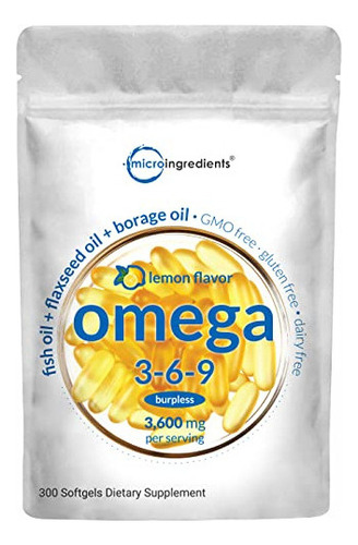 Ultra Omega 3-6-9 3600 Mg Perserv, 300 Cápsulas Blandas Sin