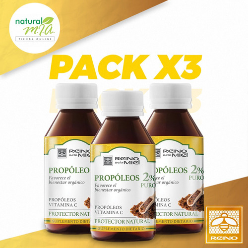 Pack X 3- Propoleos Puro 2% Reino- Vía Respiratoria-defensas