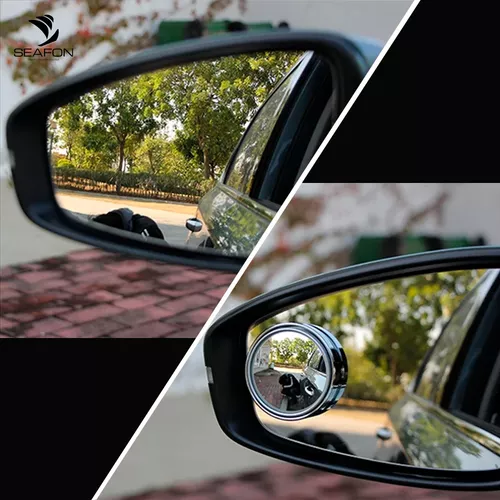 Espejo retrovisor de carro rotación ajustable 360 cristal HD ángulo amplio  coche