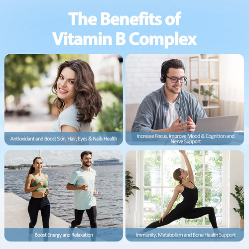 Complejo De Vitamina B Totaria 13 En 1 Con B1, B2, B3, B4, B