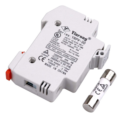 2 Portafusibles Solares De 15 1000 V Din, Soporte De Fu...