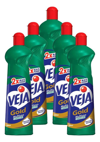 Limpador Veja Multi Uso Gold Campestre 500ml Kit 5